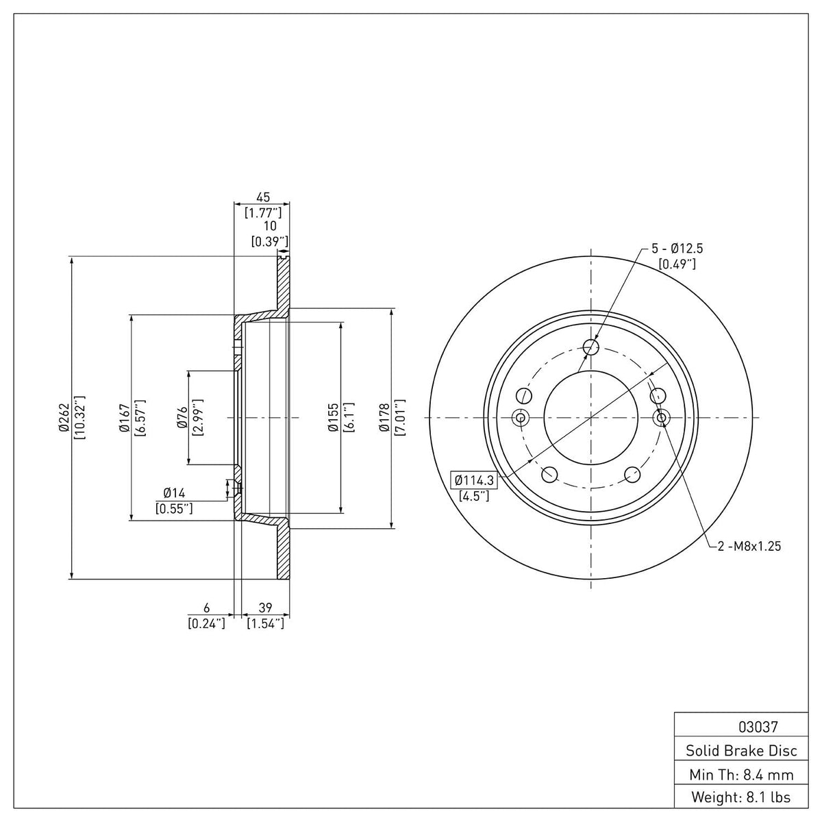 Dynamic Friction 600-03037 Rear Brake Rotor