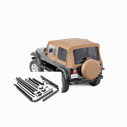 MASTERTOP 15601117 MasterTop Complete Soft Top Replacement Kit in Spice Diamond Sail Cloth Fabric – Fits 1988-1995 Jeep YJ Wranglers – Includes all Hardware and Fabric for a Complete Soft Top Replacement – 15601117