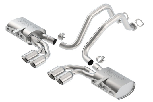 BORLA 140427 BORLA 140427 Cat-Back Perf. Exh. Sys. for '97-'04 Chevrolet Corvette (C5) 5.7L V8 & Z06 (C5) 5.7L V8 T-304 SS-Type II Dual Center Rear Exit Dual 4.25"x3.5" Oval Polished T-304 Tips Each Side.