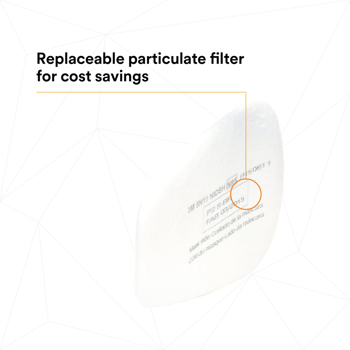 3M 46464 3M N95 Respirator Filter 5N11, 10 Pack