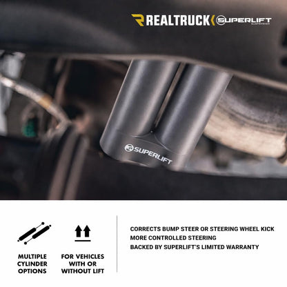 SUPERLIFT 92741 RealTruck SUPERLIFT SUSPENSION Dual Steering Stabilizer Kit for Ford F-250/F-350 | Shadow Series Cylinders | 92741 | Fits 2005-2022 Ford F-250 / F-350 with No Lift to Any Lift Height