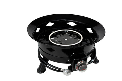 FLAME KING FKG6502D Flame King Smokeless Propane Fire Pit, 24-inch Portable Firebowl, 58K BTU with Self Igniter, Cover, & Carry Straps for RV, Camping, & Outdoor Living