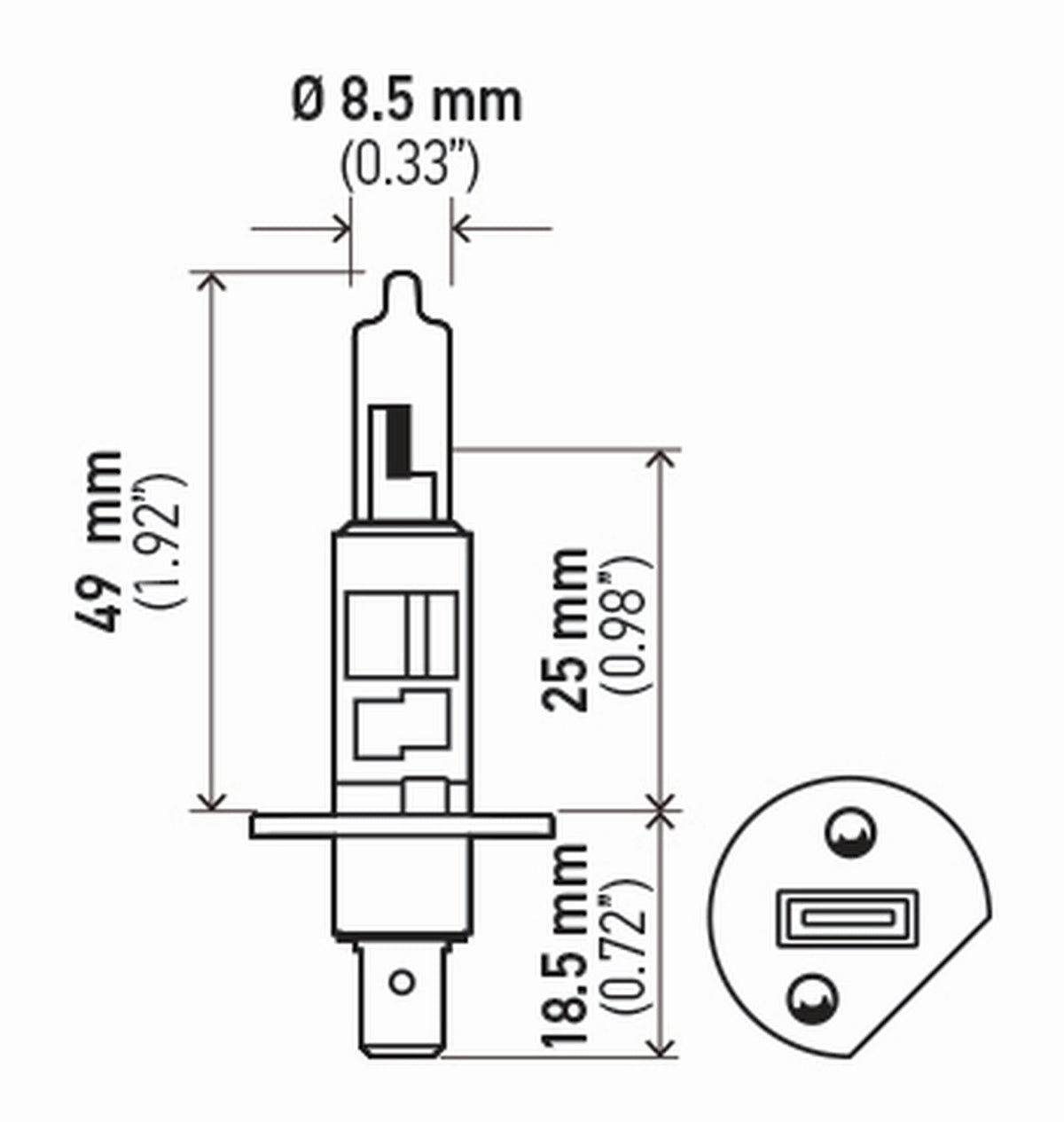Hella H1TB Standard Halogen Bulbs, 12 V, 55W