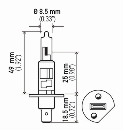 Hella H1TB Standard Halogen Bulbs, 12 V, 55W