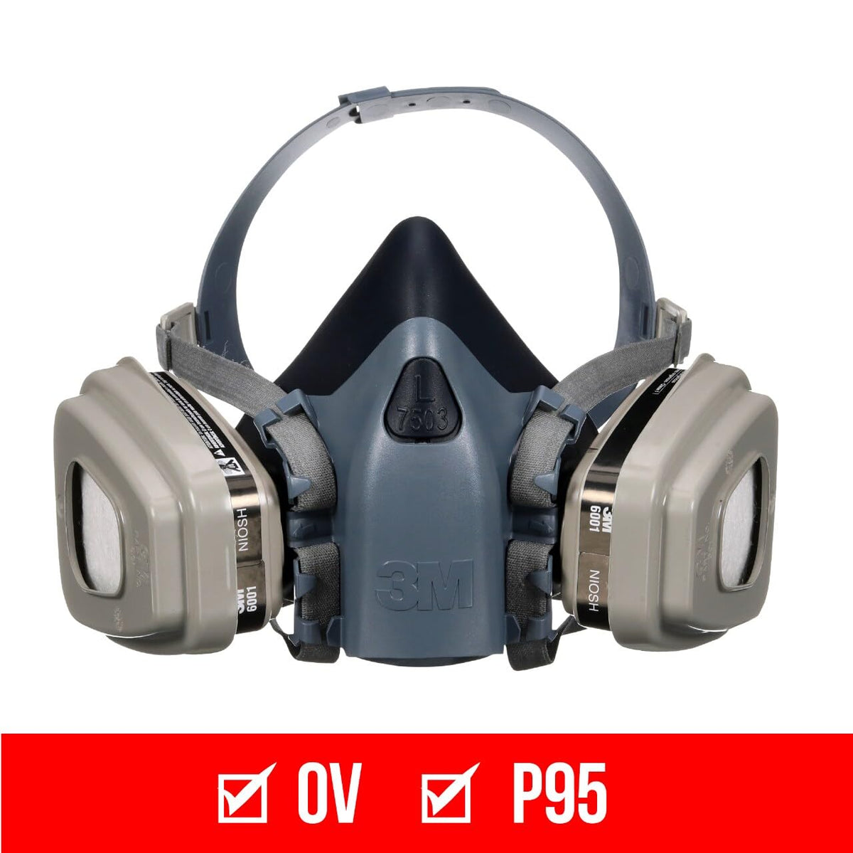 3M 52766 3M Professional Half Mask Organic Vapor, P95 Respirator with Cool Flow Valve, Reusable Respirator, Large