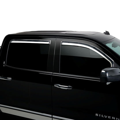 PUTCO 480442 Putco Element Chrome Window Deflectors Fits Chevy Silverado/GMC Sierra 2014-2019 Double Cab - Set of 4 - in Channel Install