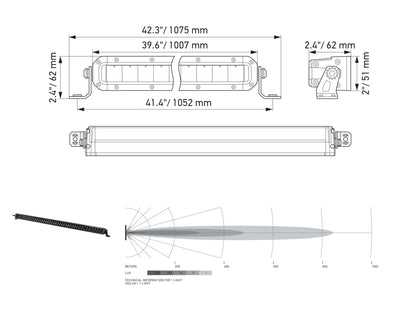 HELLA 358197321 Hella Black Magic Tough 40 Inch Slim LED Lightbar- Performance High Beam Off-Road Light for Pickup Trucks, ATV, SUV, 4x4, Jeep, Tractors / 358197321