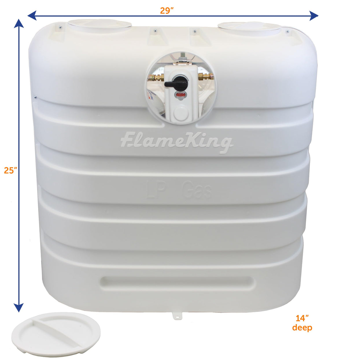 FLAME KING YSN-PCC-RV30-WHT Flame King Dual 30LB LP Propane Tank Light Plastic Heavy Duty Cover for RV, Travel Trailer, Camper - White
