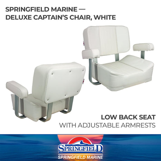 SPRINGFIELD 1040002 Springfield 1040002 Deluxe Captain's Seat with Armrest - Off-White
