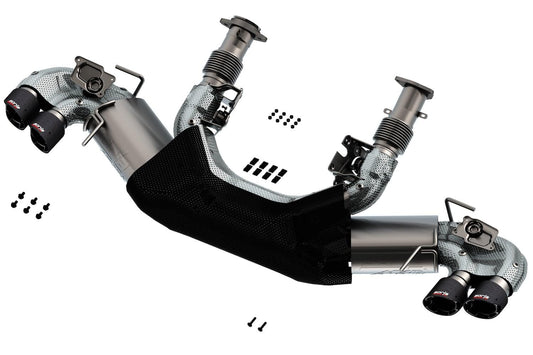 BORLA 140839CF Borla 2020 Chevrolet Corvette C8 6.2L ATAK 3in Exhaust System Dual Round Angle Cut Carbon Fiber Tips - 140839CF