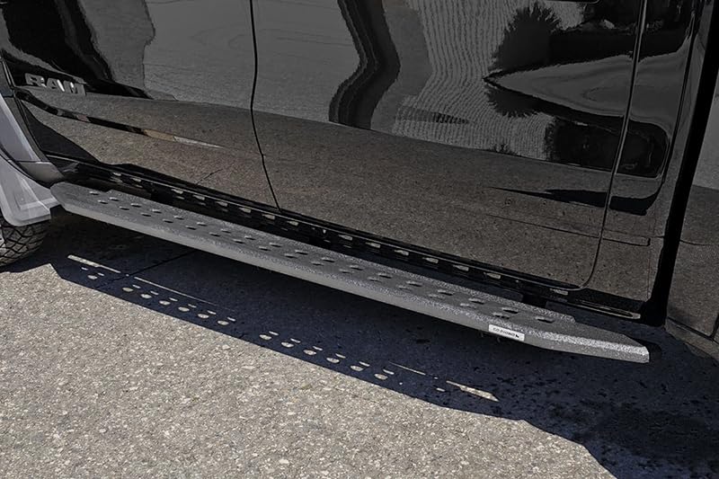 GO RHINO 69430687ST Go Rhino RB20 Slim Running Boards & Brackets | Galvanized Steel, Protective Bedliner Coating | 69430687ST | Fits 2019-2024 RAM 1500 Crew Cab Pickup (New Body Style Only. Excludes Classic Body Style)