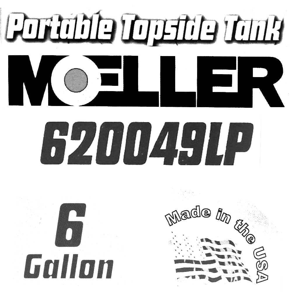 MOELLER 620049LP Moeller Marine EPA- Compliant Topside Fuel Tank - 6 Gallons, Low Profile, Model# 620049LP