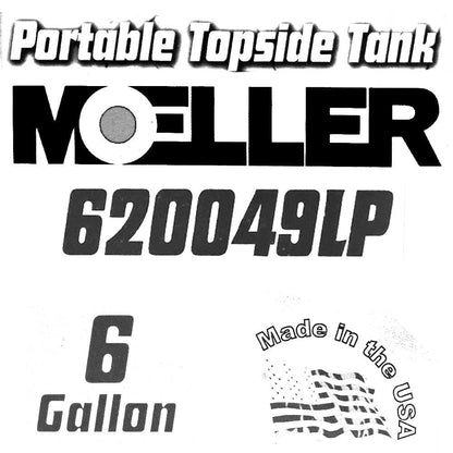 MOELLER 620049LP Moeller Marine EPA- Compliant Topside Fuel Tank - 6 Gallons, Low Profile, Model# 620049LP