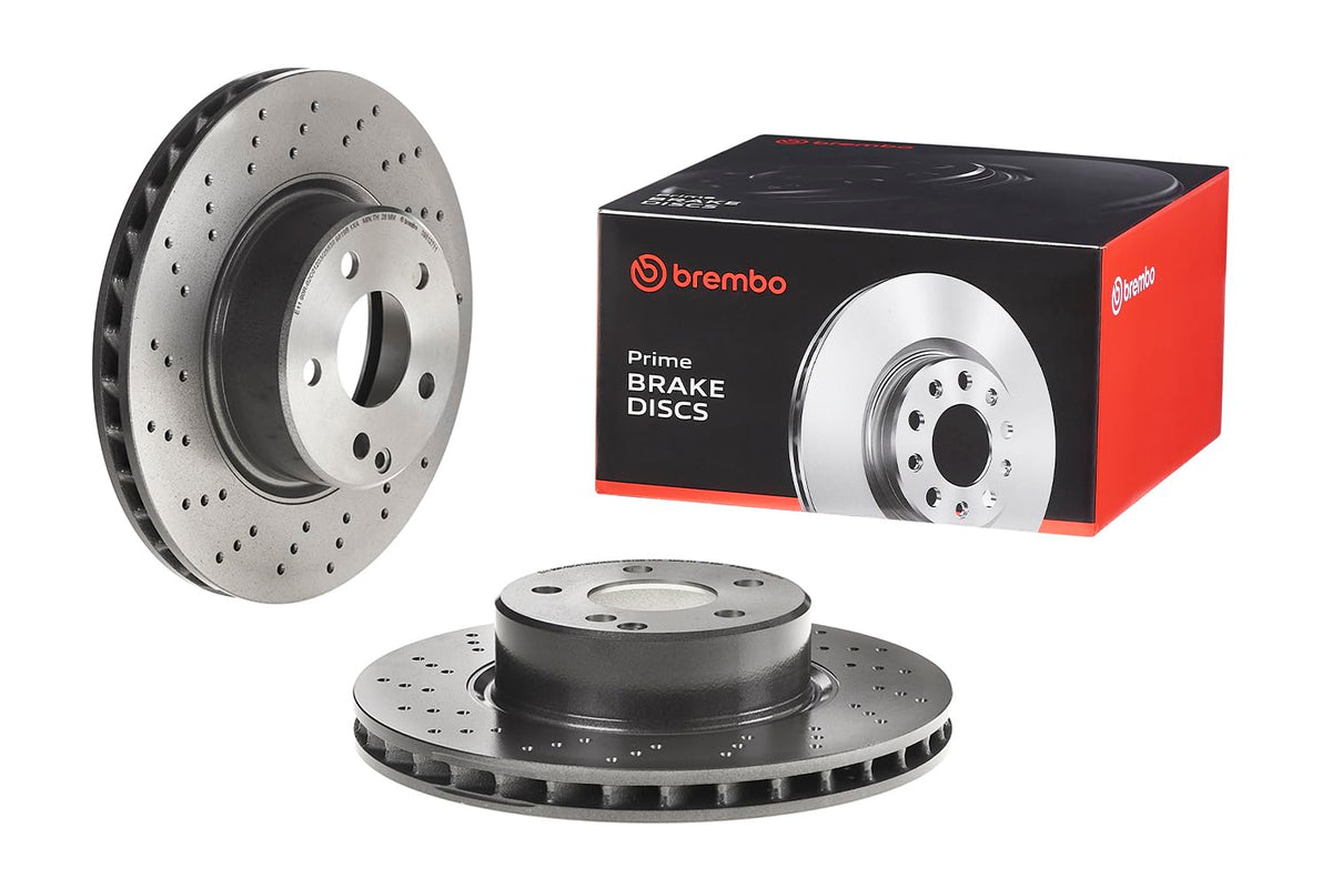 BREMBO 09812711C02 Brembo 09.8127.11 UV Coated vented drilled Front Brake Rotor MERCEDES-BENZ OE# A2204210912