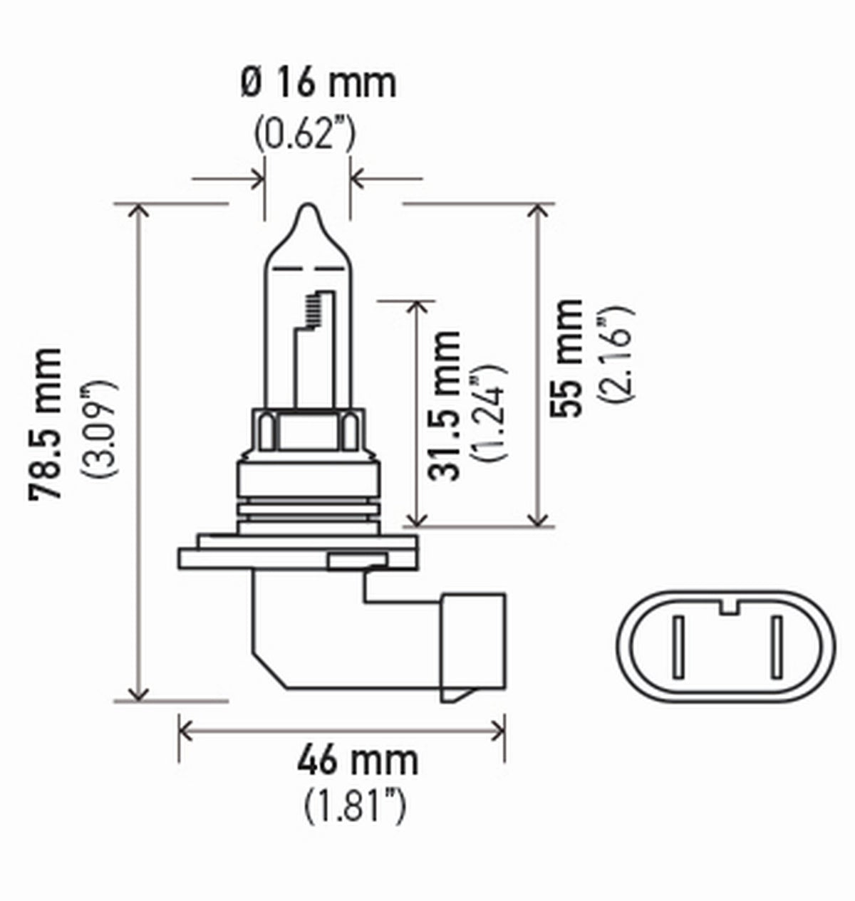 HELLA 9005SB HELLA 9005SB Single Blister Standard Halogen Bulb, 12V, 65W
