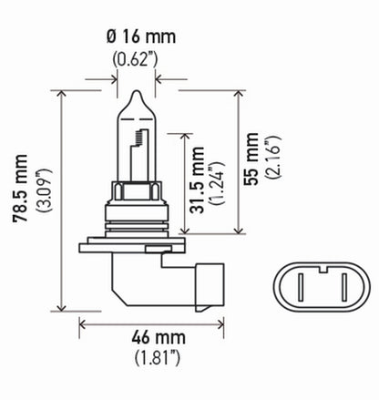 HELLA 9005SB HELLA 9005SB Single Blister Standard Halogen Bulb, 12V, 65W