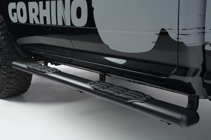 GO RHINO 105439987T Go Rhino 5" Oval 1000 Series Sidesteps & Brackets | Galvanized Steel, Textured Black | 105439987T | Fits 2015-2018 Ram 1500 Crew Cab Pickup; 2019-2023 Ram 1500 Classic Crew Cab Pickup