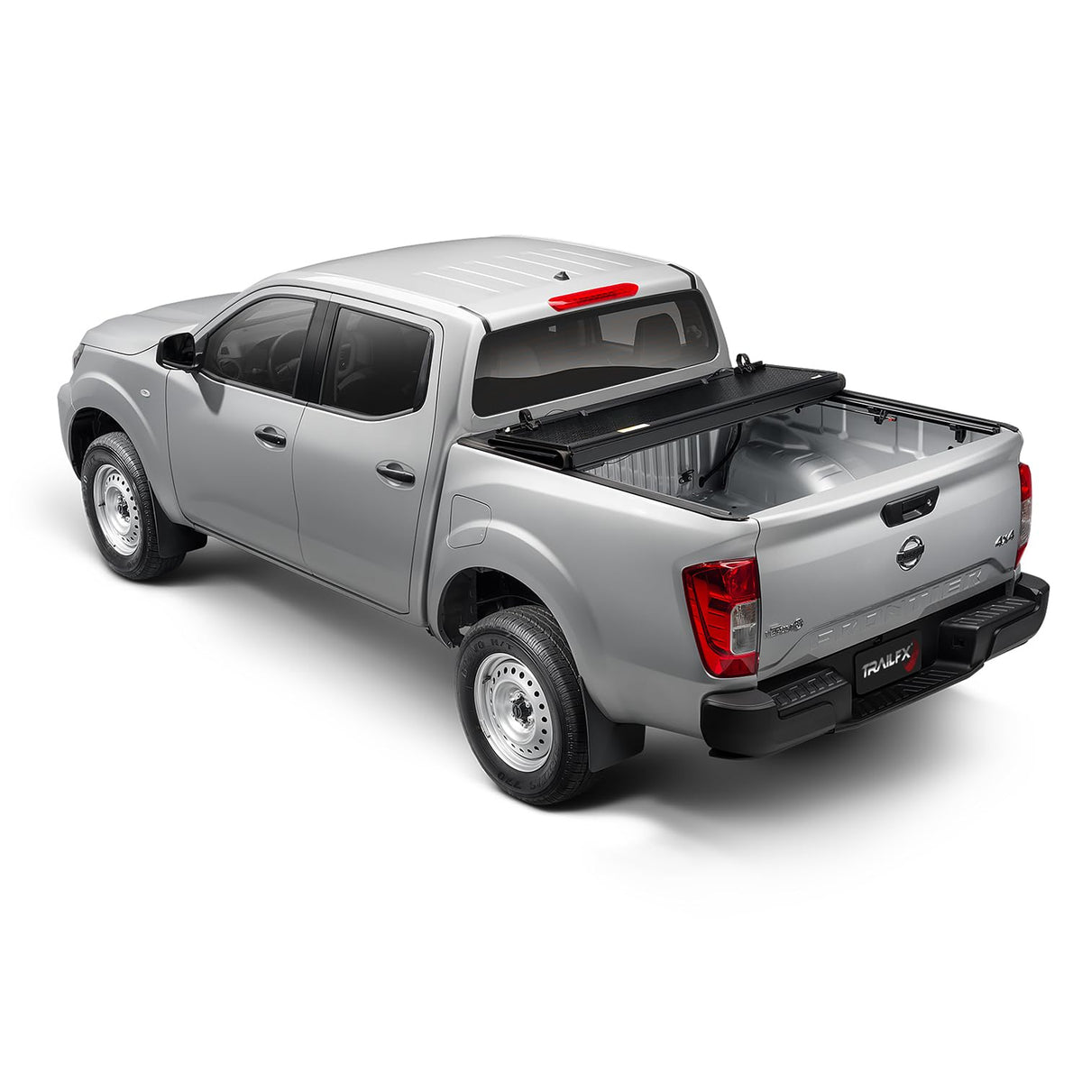 Trailfx TFX8009 TrailFX Hard Tri-Fold Truck Bed Tonneau Cover Fits 2022-2025 Nissan Frontier 5 Foot Bed Gloss Black Aluminum Low Profile Lockable 3-Panel Folding Design TrailFX TFX8009 HF3