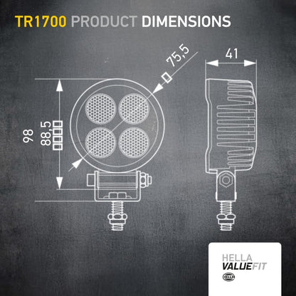 Hella 357111002 WORKLIGHT VALUEFIT TR1700 LED MV CR LT