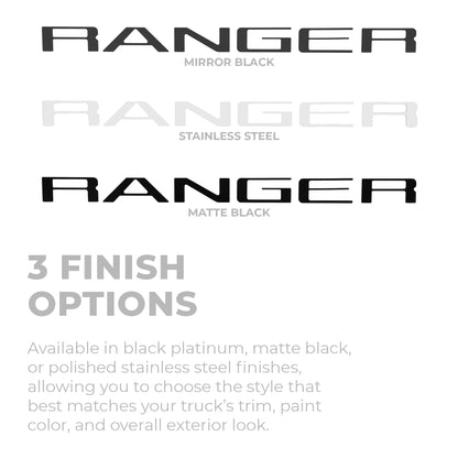 Putco 55563BPFD Putco Ford Ranger Tailgate Lettering Kit - Black Platinum - Cut Lettering - Fits Ford Ranger 2024-2027
