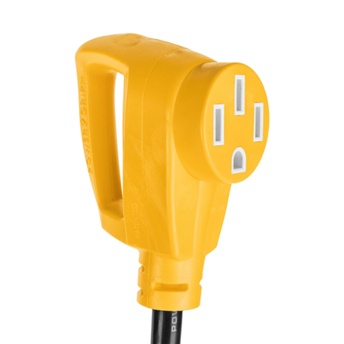 CAMCO 55025 Camco PowerGrip 45 Amp RV Plug Adapter, Combines 15 Amp and 30 Amp to 50 Amp Outlet, Heavy Duty Camper Electrical Power Adapter Cord