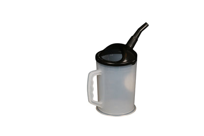 WIRTHCO 94026 WirthCo Funnel King 94026 Heavy Duty Polypropylene Graduated Measuring Container, 87 oz (2.5 L), Black 4 Inch Spout, Translucent