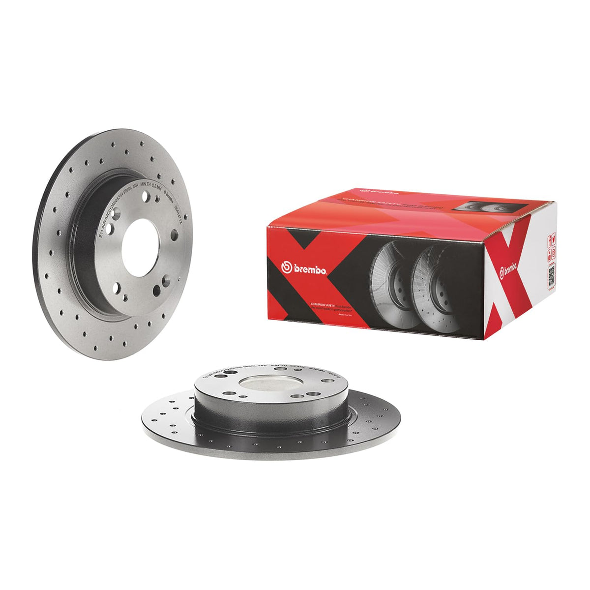 BREMBO 08A1471XC02 Brembo 08.A147.1X Xtra UV Coated solid drilled Rear Brake Rotor ACURA/CIIMO/HONDA/HONDA (DONGFENG) OE# 42510SMGE20