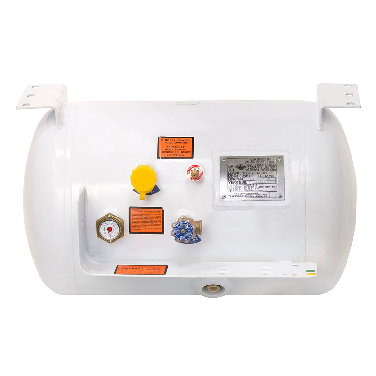 FLAME KING YSN20.3TH Flame King YSN203 20.3 Gallon RV, Van, Or Trailer Horizontal ASME RV Propane Tank Cylinder, 16" x 27"