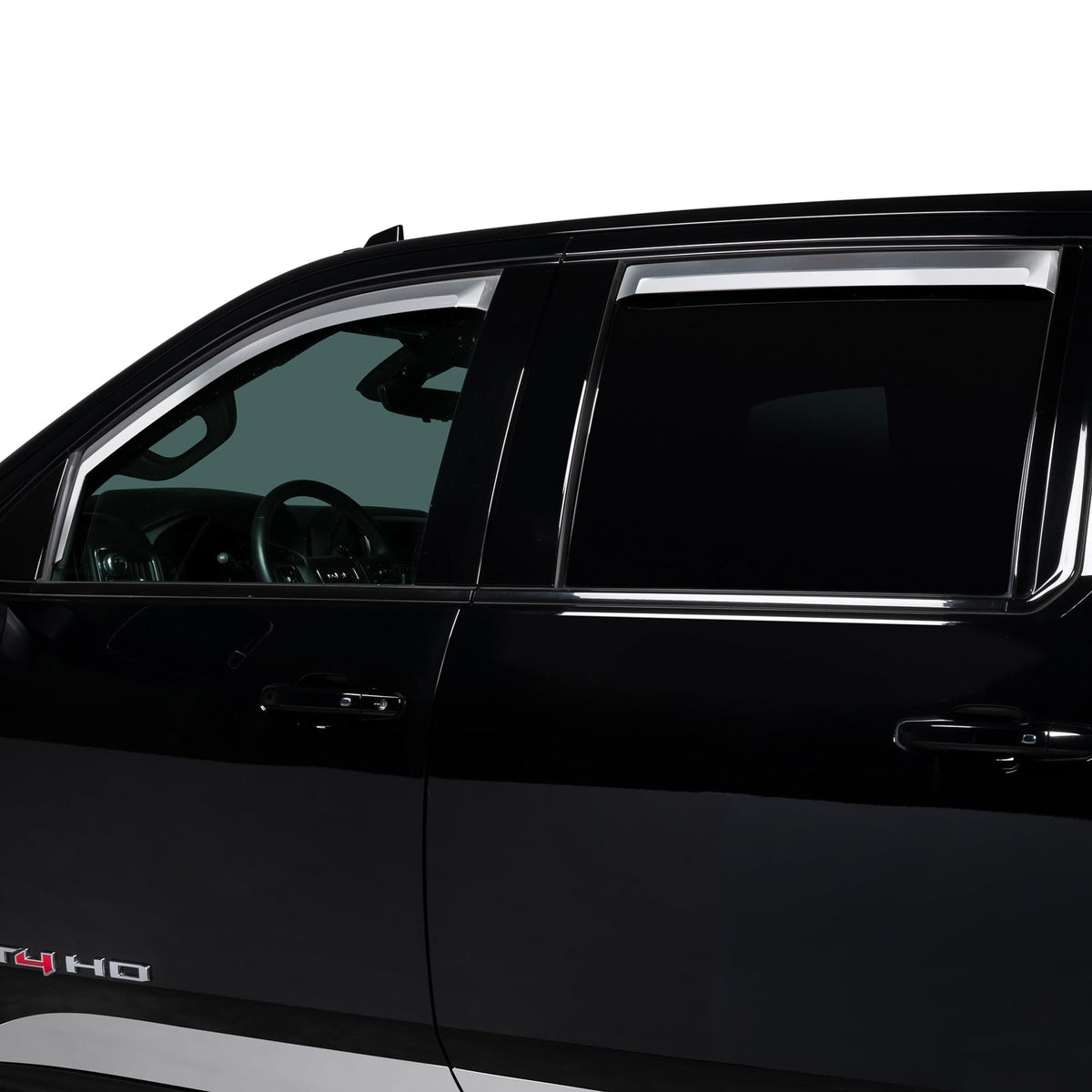 PUTCO 480242 Putco Element Chrome Window Deflectors Fits Chevy Silverado/GMC Sierra 1500 19-26, 2500/3500 20-27 - Set of 4 - in Channel Install