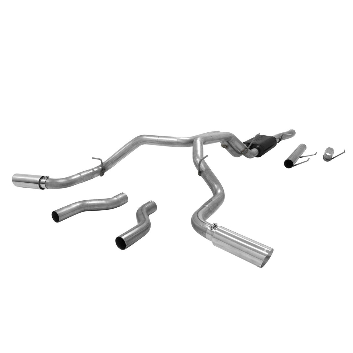 FLOWMASTER 817709 Flowmaster 817709 American Thunder Cat-Back Exhaust Kit 3 Inch 409 Stainless Steel Dual 4 Inch Polished Stainless Tips Compatible with 2014-2024 Ram 2500 6.4L 149.4 160.5 169.4 Inch Wheelbases
