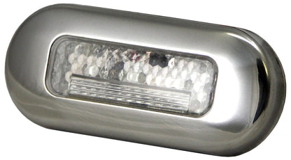 T-H MARINE LED-51824-DP T-H Marine LED Oblong Courtesy Light - 12V Polished 316 Stainless Steel Bezel - Hidden Fasteners Surface Mount - Downward Lens Reduces Glare - Epoxy Sealed - 3 x 1.25 in - Red