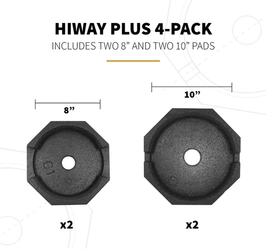 SNAPPAD HIPLSP4 RV SnapPad Permanently Attached Leveling Jack Pad for HWH 8 inch Front and 10 inch Rear Round Landing Feet (HiWay Plus (Qty 4))