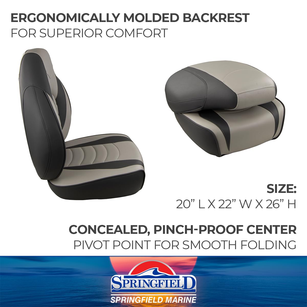 SPRINGFIELD 1041634-1 Springfield 1041634-1 Fish Pro 1 Charcoal/Grey Seat