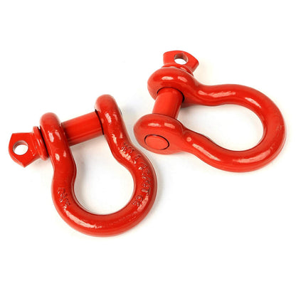 RUGGED RIDGE 11235.08 Rugged Ridge | D-Ring Shackle Kit, 3/4 inch, Red, Steel, Pair | 11235.08