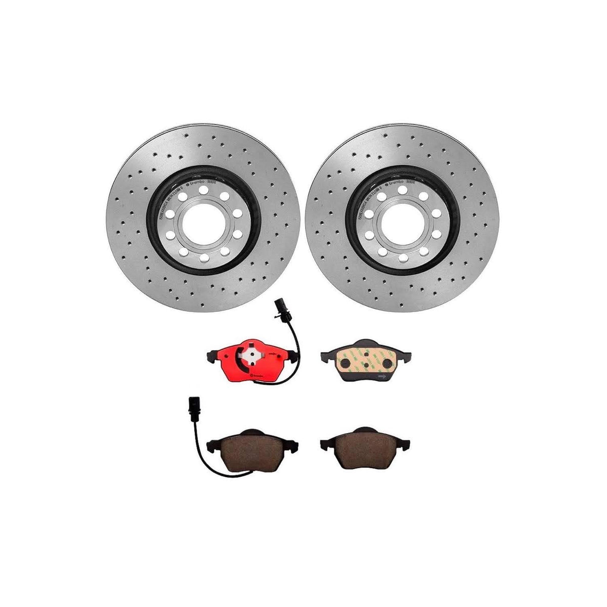 BREMBO KTX0093 Brembo KT Series Premium Brake Kit (KTX0093) for Audi A4 2002-2006, A4 Quattro 2002-2006, A6 1998-2004, A6 Quattro 1998-2004 | High-Performance Brake Pads & Rotors | Direct OE Replacement