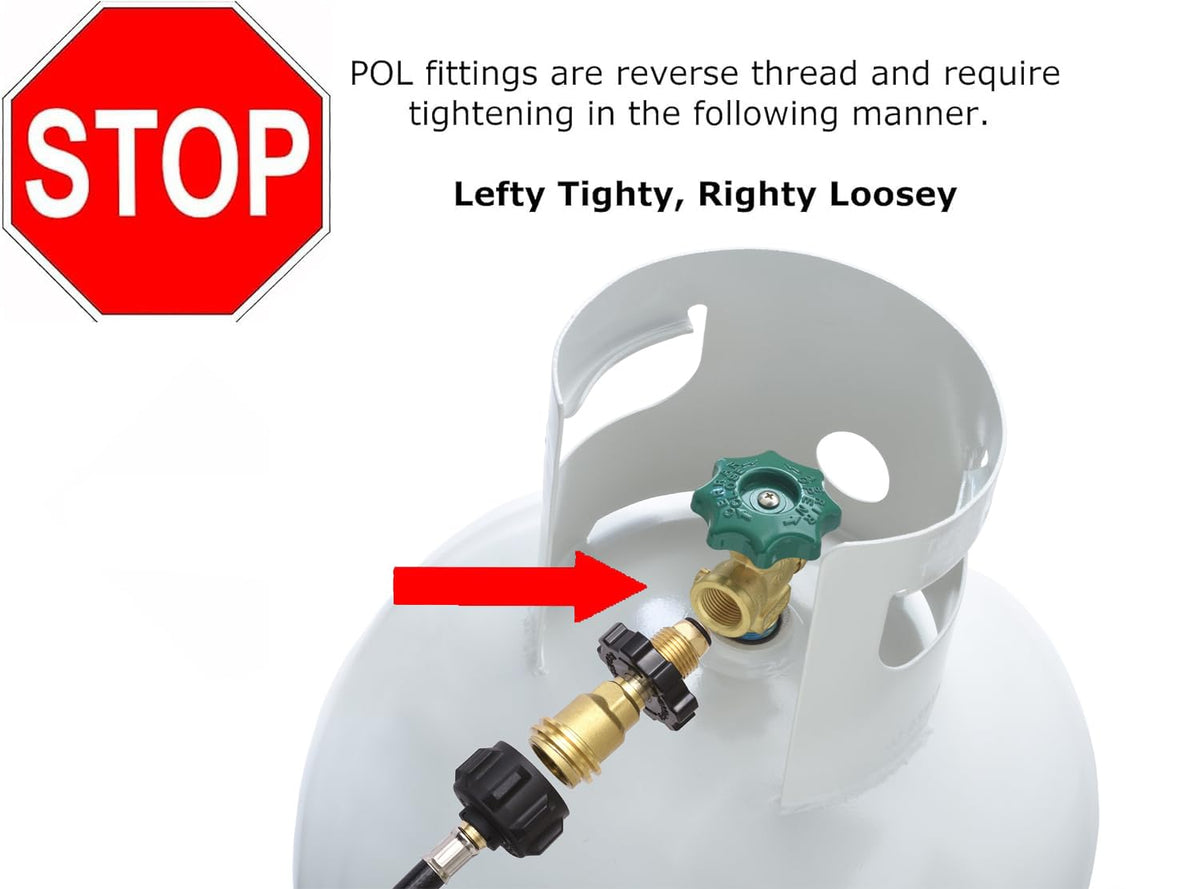 FLAME KING POL01JT002 Flame King Propane Tank Adapter POL to QCC1 Type Converts Propane Tank from Old to New Connection