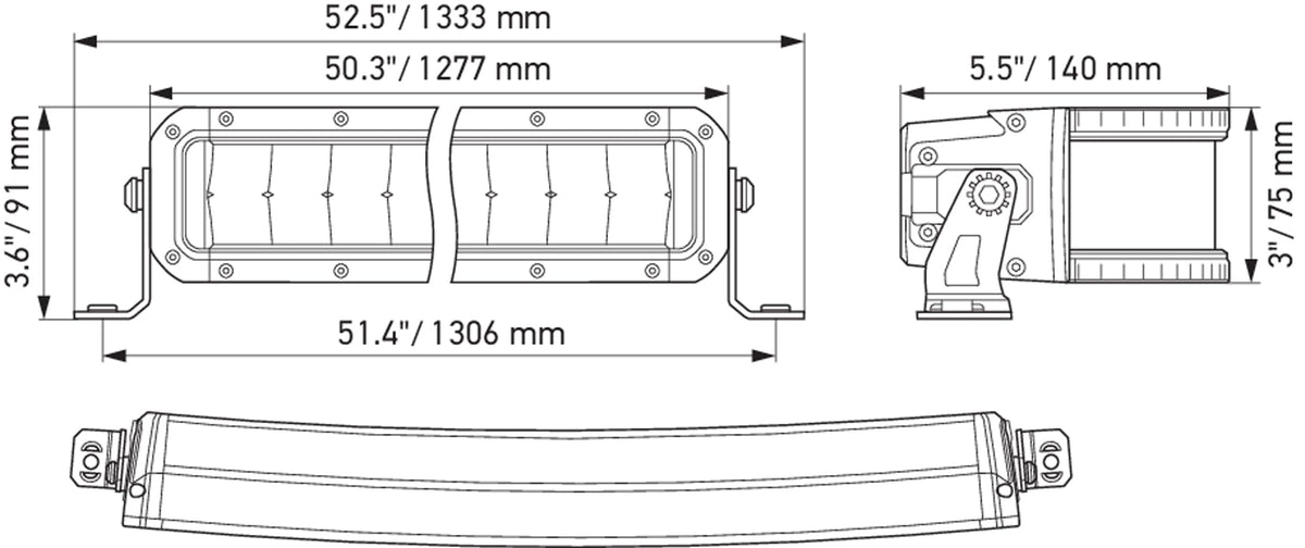 HELLA 358197631 Hella Black Magic Tough 50 Inch Double Row Curved Lightbar- Performance High Beam Off-Road Light for Pickup Trucks, ATV, SUV, 4x4, Jeep, Tractors / 358197631