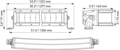 HELLA 358197631 Hella Black Magic Tough 50 Inch Double Row Curved Lightbar- Performance High Beam Off-Road Light for Pickup Trucks, ATV, SUV, 4x4, Jeep, Tractors / 358197631