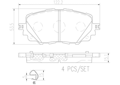 BREMBO P49054N Brembo P49054N Premium Ceramic Front Disc Brake Pad Set MAZDA OE# N2Y33328ZA