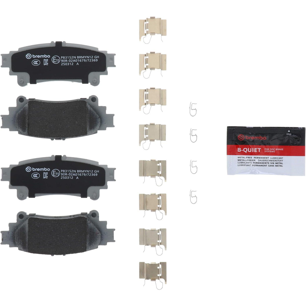 BREMBO P83152N Brembo P83152N Premium Ceramic Rear Disc Brake Pad Set LEXUS/TOYOTA/TOYOTA (GAC) OE# 044660E010