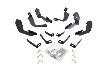 GO RHINO 6840435 Go Rhino OE Xtreme Brackets | Mild Steel, Textured Black | 6840435 | Fits 2015-2019 Chevrolet Silverado & GMC Sierra 2500 HD, 3500 HD Crew Cab Pickup (Diesel only)