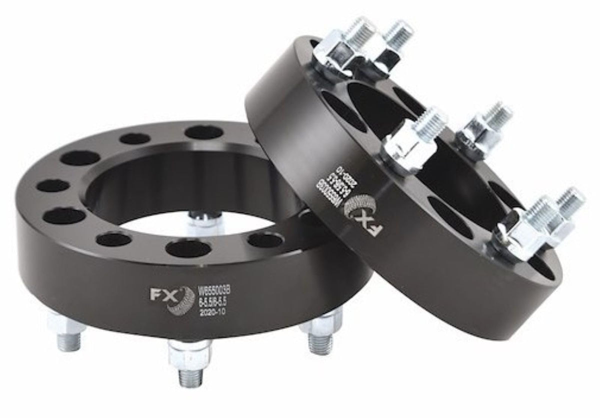 TRAILFX W655003N TrailFX Wheels W655003N Wheel Spacer Set of 2 – 1.5 Inch Thickness, 6x139.7 mm (6x5.50 in) Bolt Pattern, 108 mm Hub Size, Black Anodized 6061-T6 Aluminum with 12 Open End Conical Seat Lug Nuts