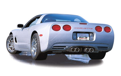 BORLA 140038 BORLA 140038 Cat-Back Perf. Exhaust System for 1997-2004 Chevrolet Corvette (C5) V8 & Z06 (C5) V8 T-304 Stainless Steel S-Type Classic Dual Center Rear Exit Dual 4" Rnd. Polished T-304 Tips Each Side