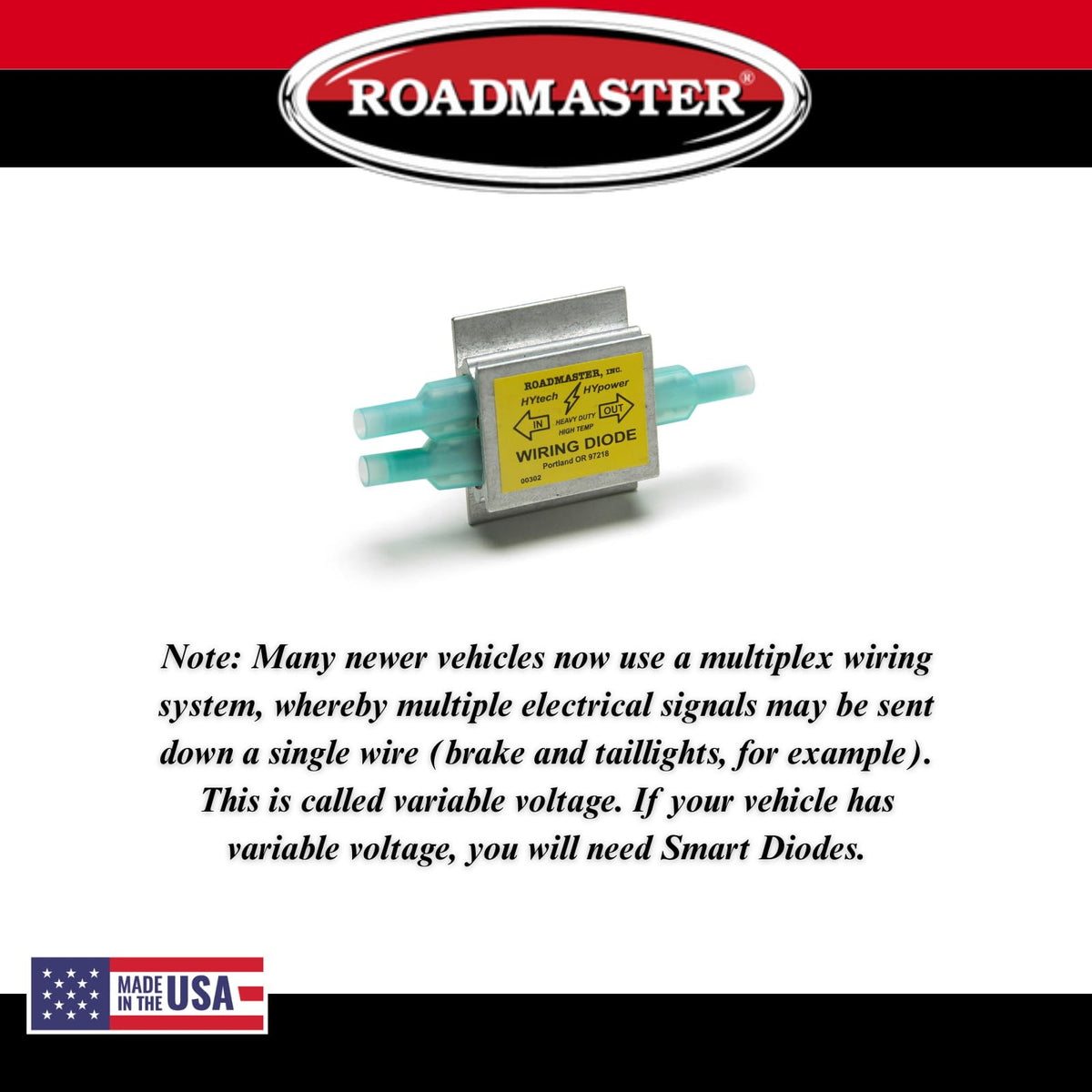 ROADMASTER 793 Roadmaster 793 Pack of 3 Hy-Power Diodes Compatible with RVs & Flat Towed Vehicles | Prevents Cross-Wiring Between Towed Vehicle & Motorhome Lights | Ensures Safe, Dependable Operation | Built to Last