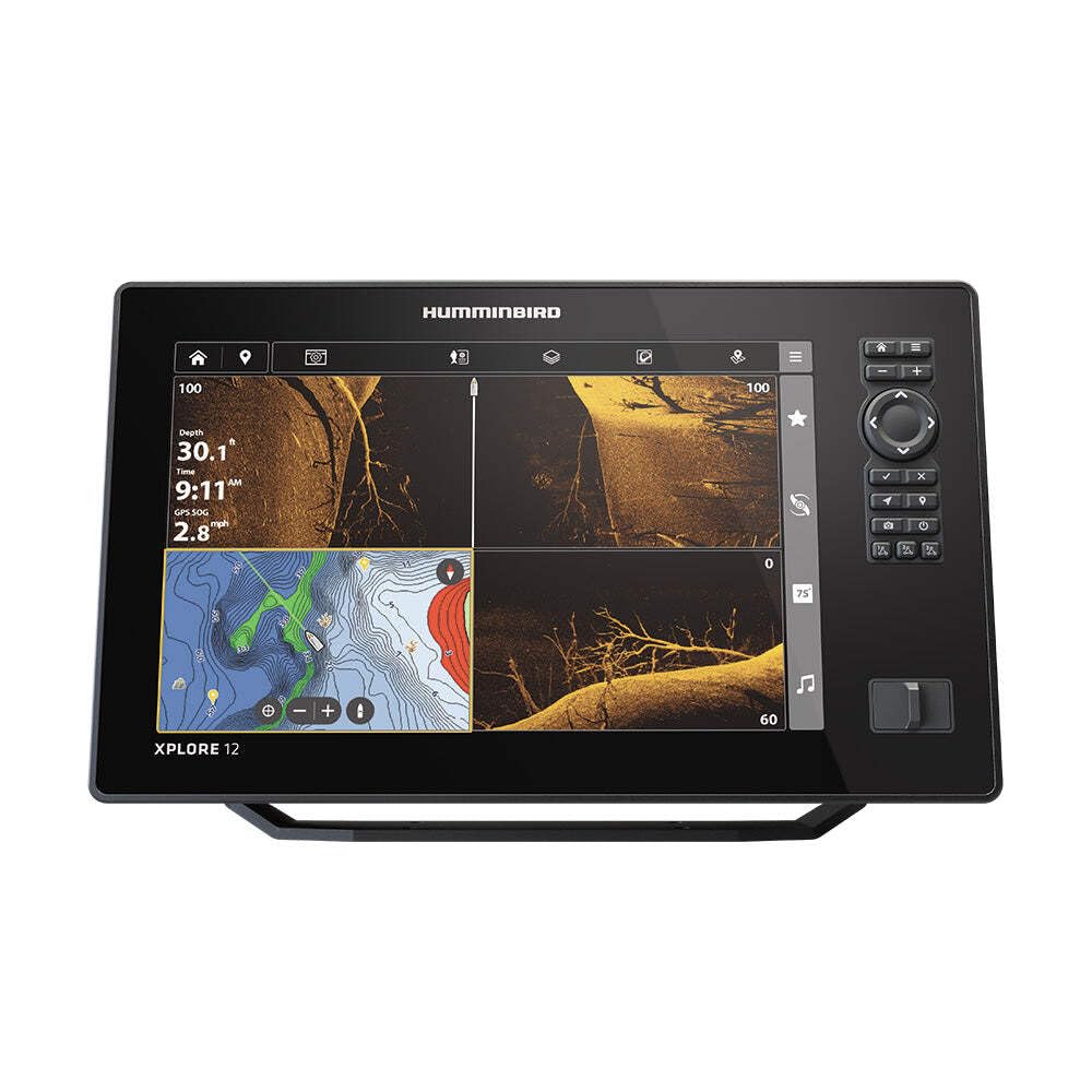 HUMMINBIRD 412020-1 Humminbird XPLORE 12 GPS Fish Finder with Transducer, MEGA Side Imaging+ & HD Touchscreen