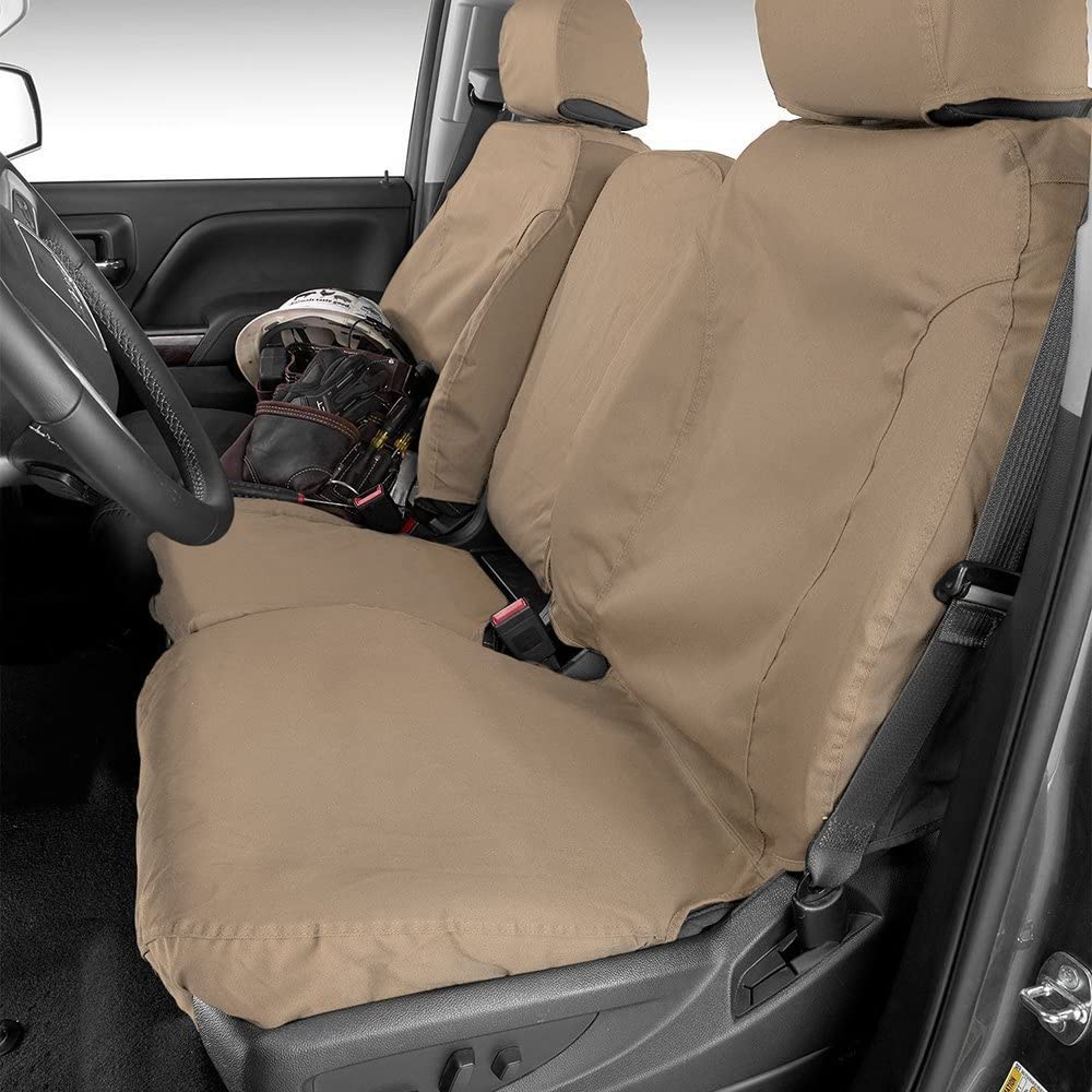 COVERCRAFT SS2472PCTP Covercraft SeatSaver Front Row Custom Fit Seat Cover for Select Toyota RAV4 Models - Polycotton (Taupe)