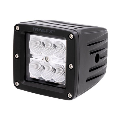 TRAILFX 3X2F2 Trailfx Driving/Fog Light 3X2F2, LED Bulb, 6 Clear LED 3 Watt Bulbs, 3 Inch Square, 90 Degree Flood Beam, Amber Polycarbonate Lens, Bracket Mount, 18 Watt Blubs Amp Draw 1.4 AMP At 12 Volts, Set Of 2