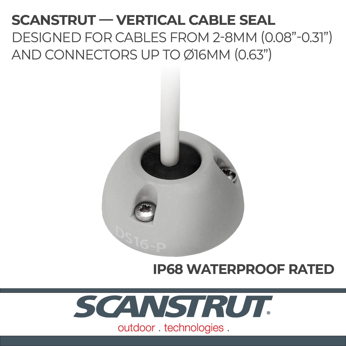 SCANSTRUT DS16-P Scanstrut DS16-P Mini Cable Seal for Connectors to 0.63" and Cables 0.08"-0.35" - Plastic