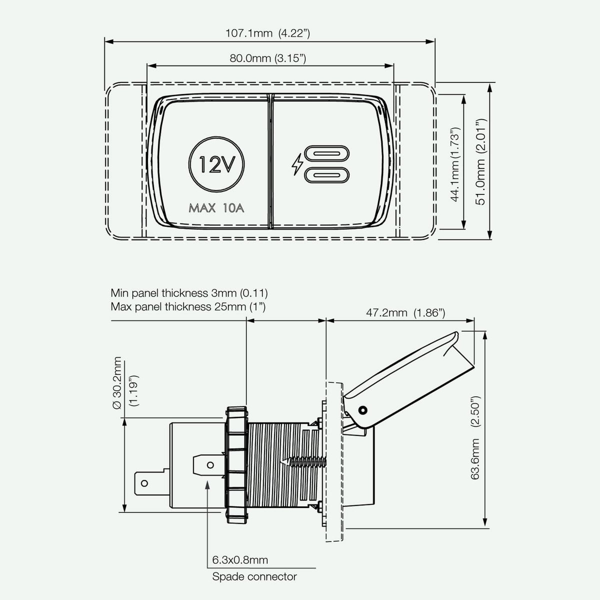 SCANSTRUT SC-MULTI-F1 Scanstrut SC-Multi-F1 Flip Pro Multi - Dual USB-C with 12V Power Socket