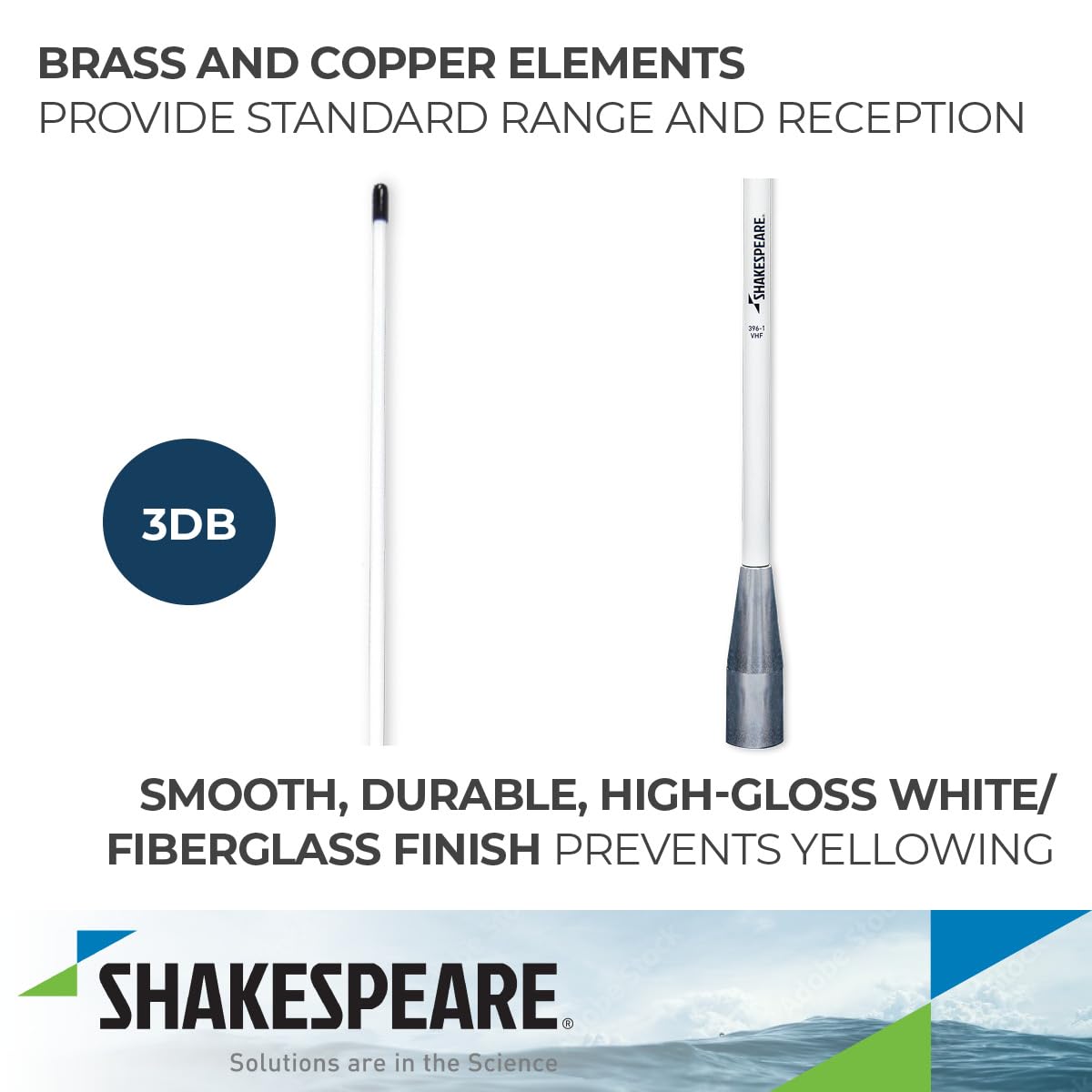 SHAKESPEARE 396-1 Shakespeare 396-1 5' 3DB VHF ANTENNA WHITE
